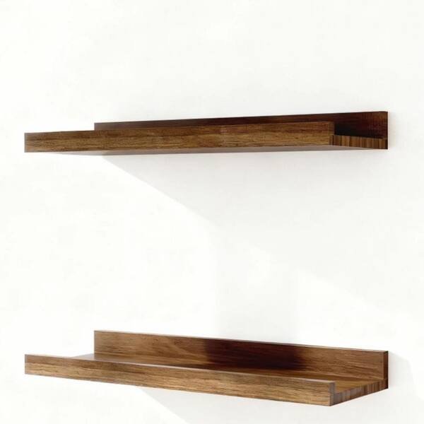 4 in. x 28 in. x 4.75 in. Walnut Solid Wood Nursery Floating