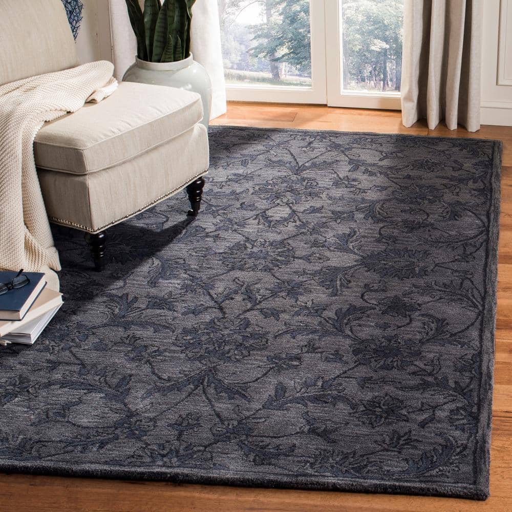 Handmade Heirloom Gray Wool 9' x 12' Tufted Area Rug
