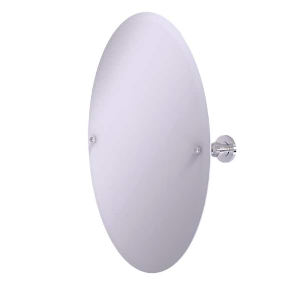 Allied Brass 21 in. W x 29 in. H Frameless Oval Beveled Edge Bathroom Vanity Mirror in Polished Chrome