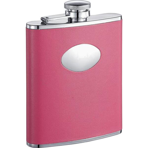 Visol Britney Hot Pink Leather Stainless Steel Hip Flask