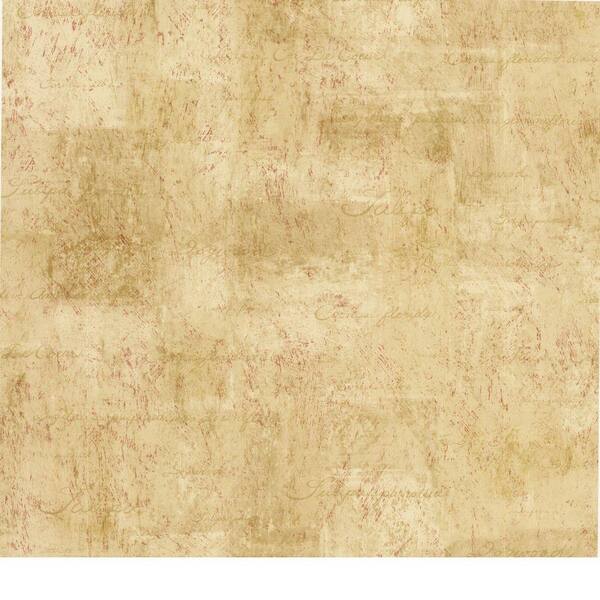 The Wallpaper Company 8 in. x 10 in. Red and Beige Script Wallpaper Sample-DISCONTINUED
