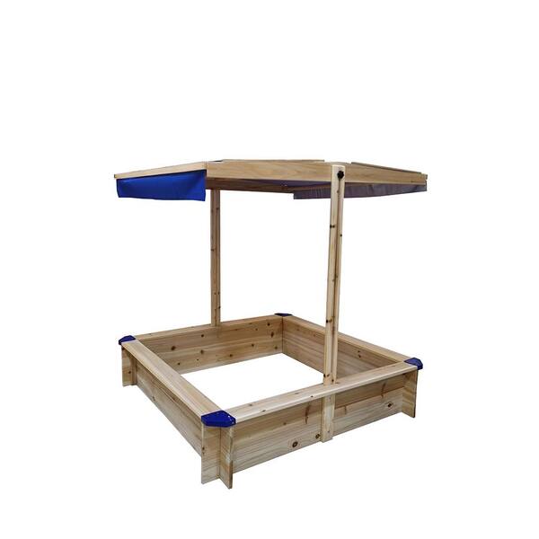 Tatayosi 3.7 ft. W x 3.7 ft. L Wooden Sandbox with Adjustable Canopy
