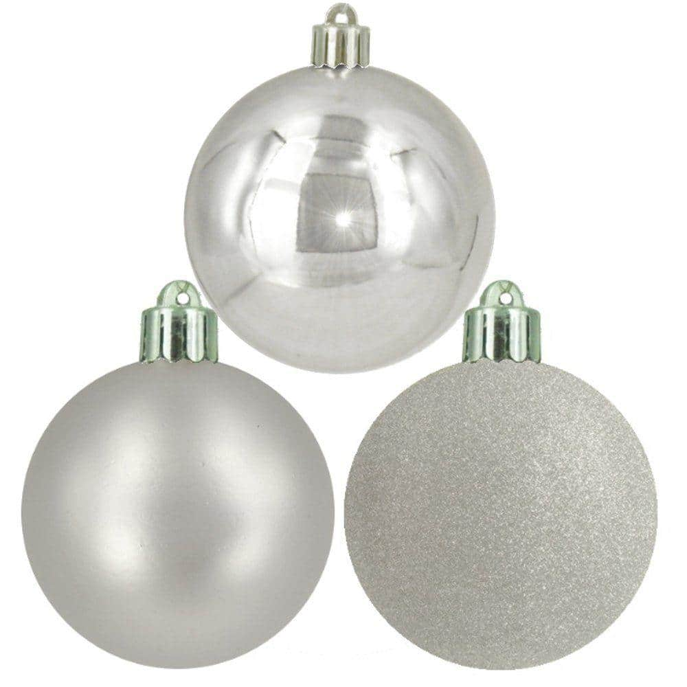 Home Accents Holiday 2.3 In. Silver Shatter-Resistant Christmas ...