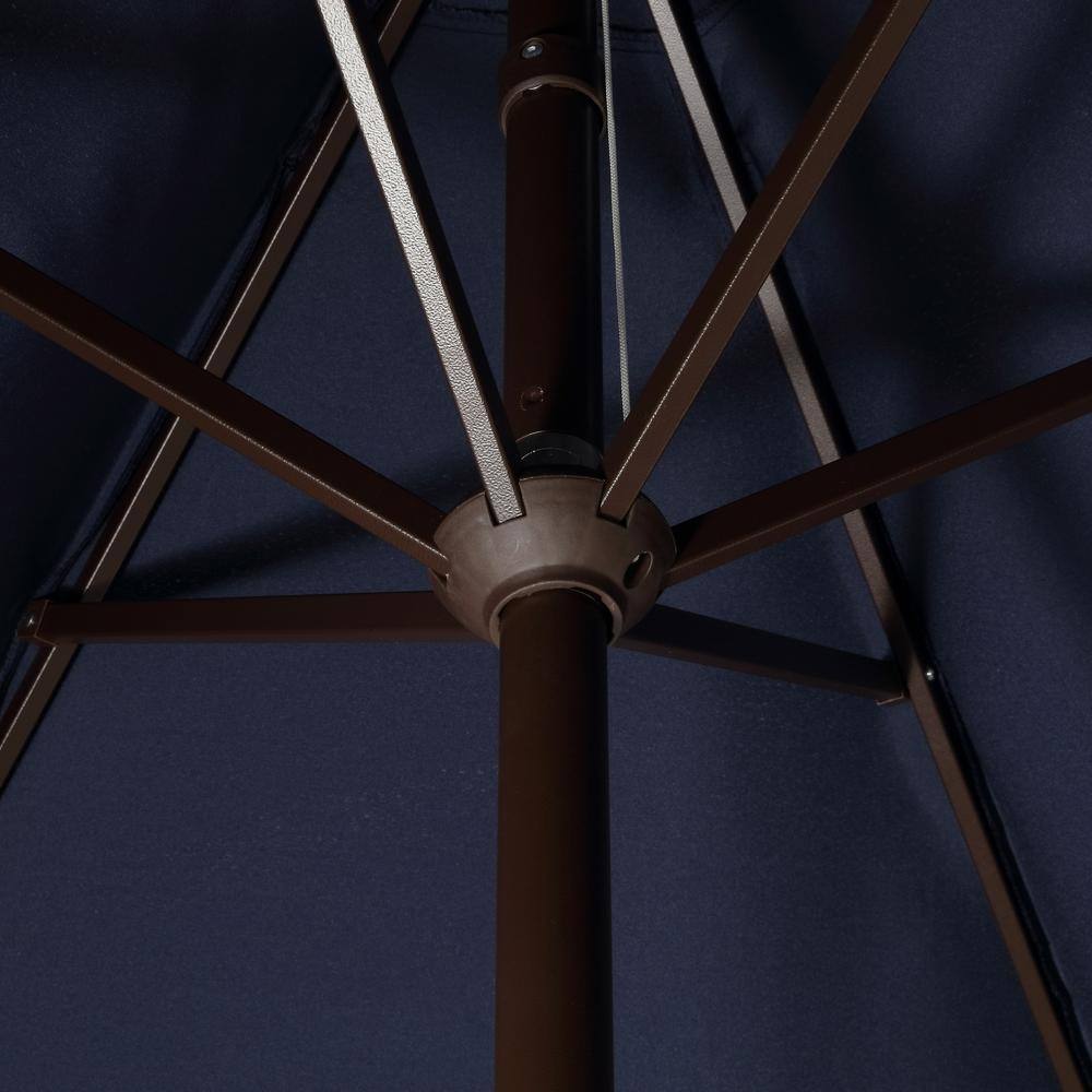 Navy and Cream 9 ft. Cottage Tassel Patio Umbrella