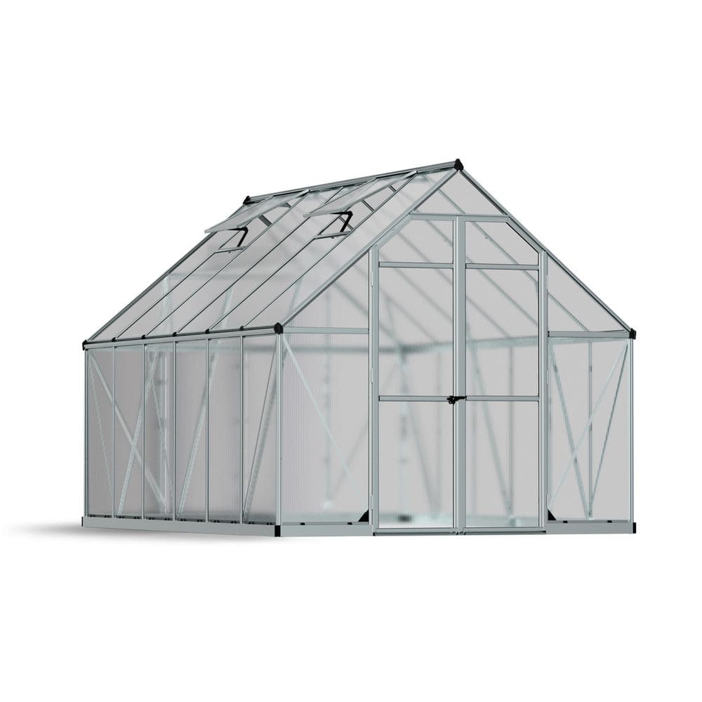 Essence 8' x 12' Silver Polycarbonate and Aluminum Greenhouse