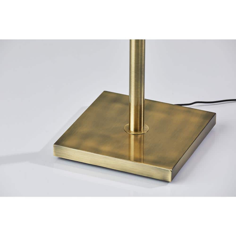 Adesso Harriet Antique Brass LED Adjustable Chandelier Floor Lamp
