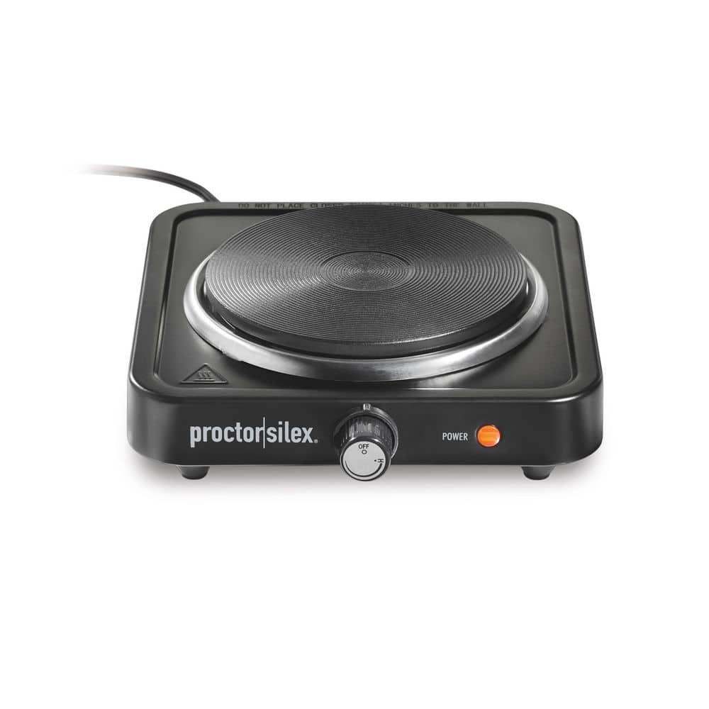 Proctor Silex Single Burner 6 in. Black Hot Plate 34108 - The Home