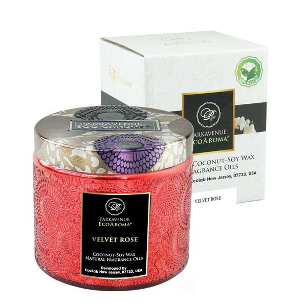 P-EcoWax Candles 2-Wicks 10 oz. Rose Noir Oud Luxury Scent Coco-Soy Jar Candles  Organic Coconut Soy Aromatherapy Candle EW0438772 - The Home Depot