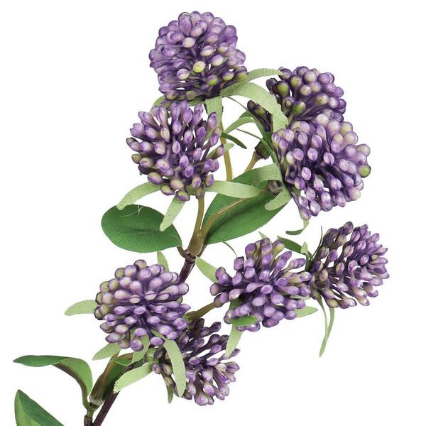 LIVING LUXURY 30 in. Purple Artificial Wild Berry Filler Flower