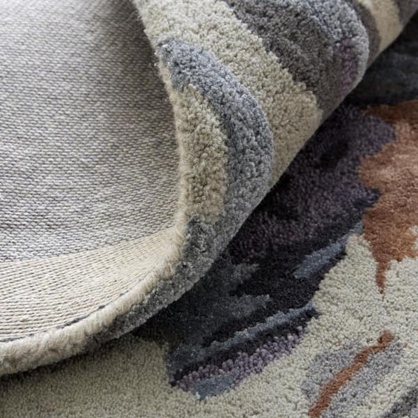 2 ft. x 8 ft. Blue, Gray Floral Area Rug