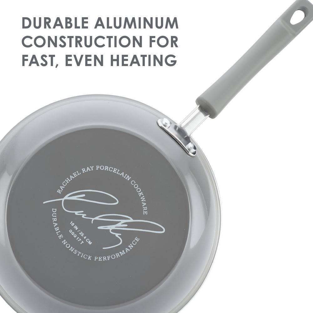 Gray 14-Piece Nonstick Aluminum Cookware Set with Enamel Finish