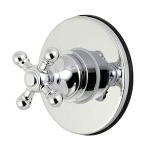 Single-Handle 1-Hole Wall Mount Three-Way Diverter Valve with Trim Kit in Polished Chrome