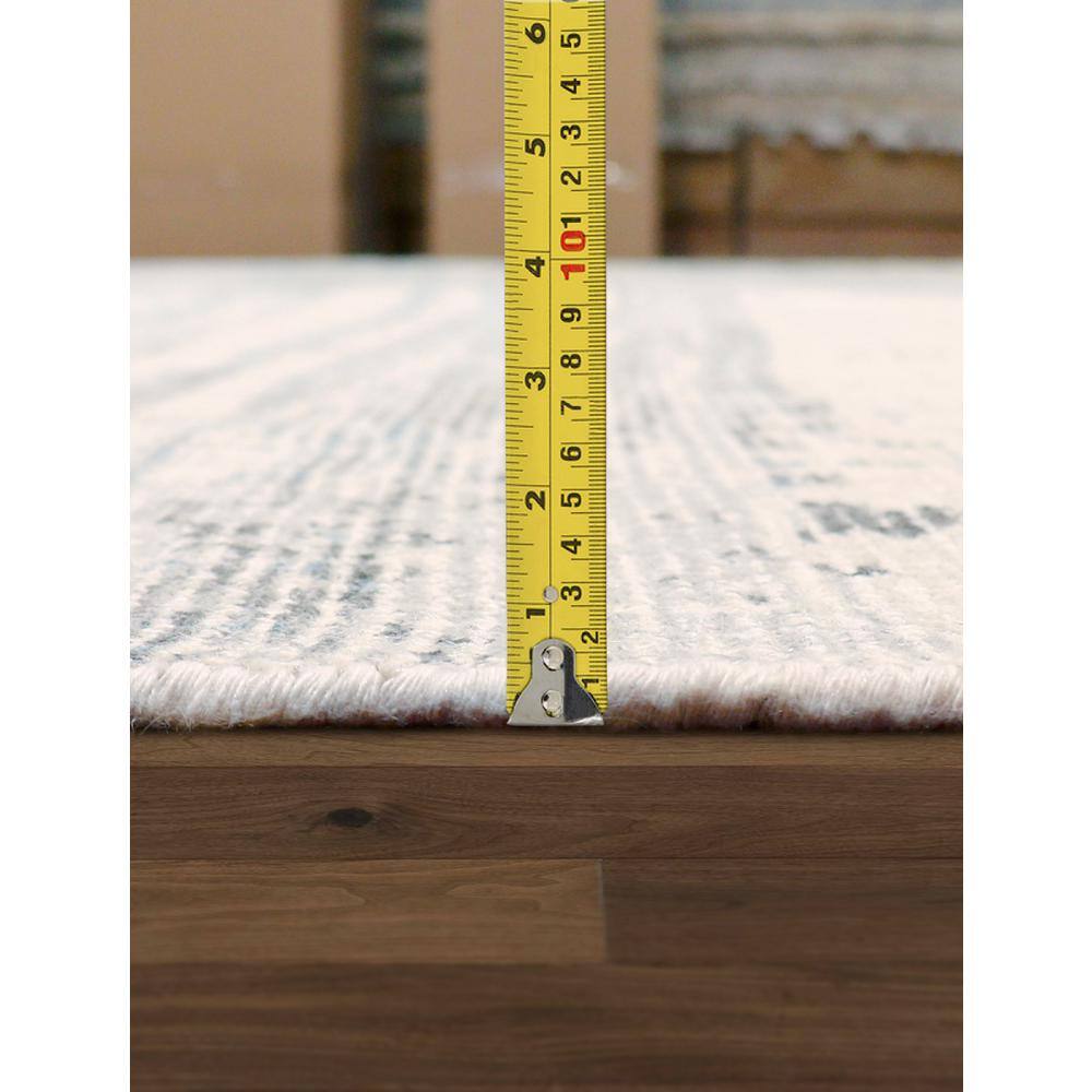 Loomed Serenity Blue 10' x 14' Wool & Silk Blend Area Rug