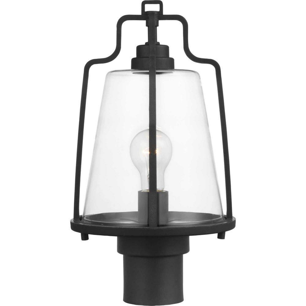 Benton Harbor Black Composite Polymer Outdoor Post Lantern