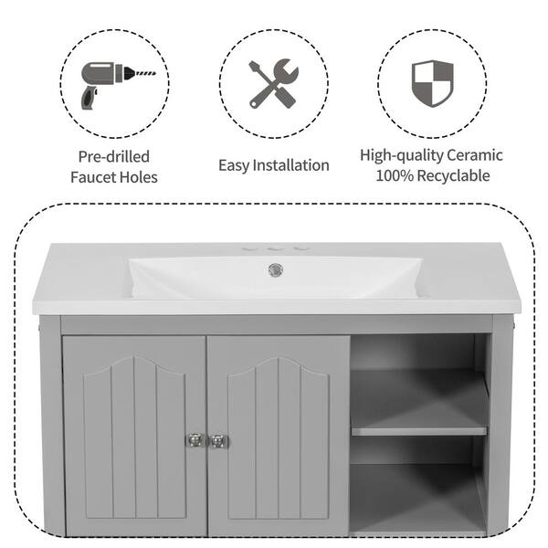 Cesicia 36 in. W. x 18 in. D x 32 in. H Single Sink