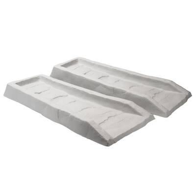 10.6 in. x 23.3 in. x 2.3 in. Grey Natural Stone Texture Splash Block (Pack of 2)