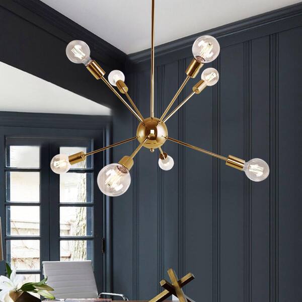 RRTYO Elektra 8-Light Brass Sputnik Sphere Chandelier Pendant Linear ...