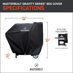 Gravity 800 Digital Charcoal Griddle, Grill and Smoker Combo Cover in Black