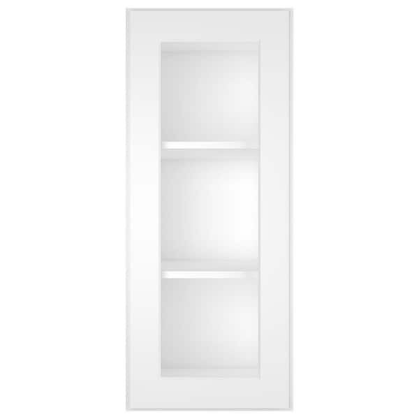 15 in. W X 12 in. D X 36 in. H in Shaker White Plywood Ready to Assemble Wall Kitchen Cabinet with 1-Door 3-Shelves