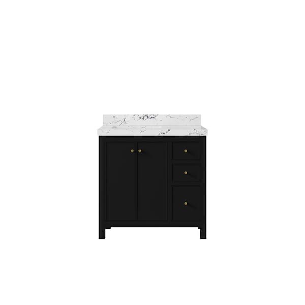 Eviva Glazzy 36 in. Single Sink Floating White Bath Vanity