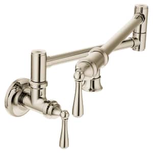 Wall Mounted Swing Arm Pot Filler in Polished Nickel