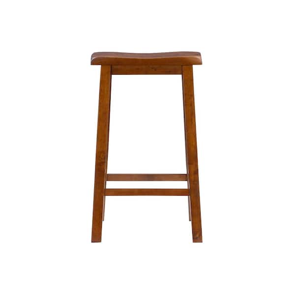 Powell Company Darby 29" Honey Brown Backless wood frame Barstool