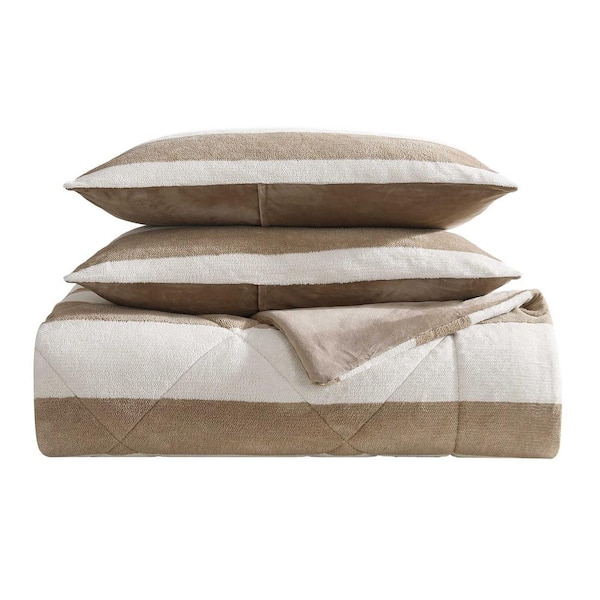 Nautica Lawndale 2-Piece Almond/Camel Twill Plush Twin Comforter Set