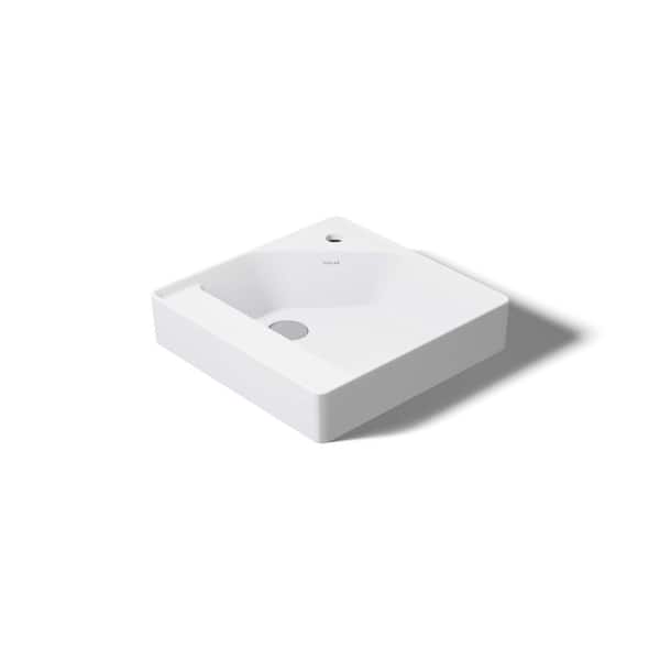 KOHLER Spacity 18 in. W x 7.125 in. D Vitreous China Vanity Top in White with White Integrated Rectangular Single Sink