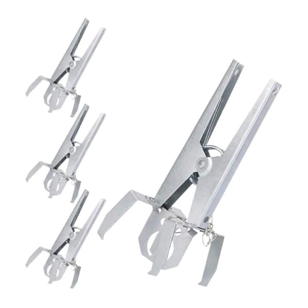 Outdoor Reusable Mole Traps with Scissor Jaw, Easy Setup, No Bait Needed for Gardens, Yards and Fields, Silver (4-Pack)