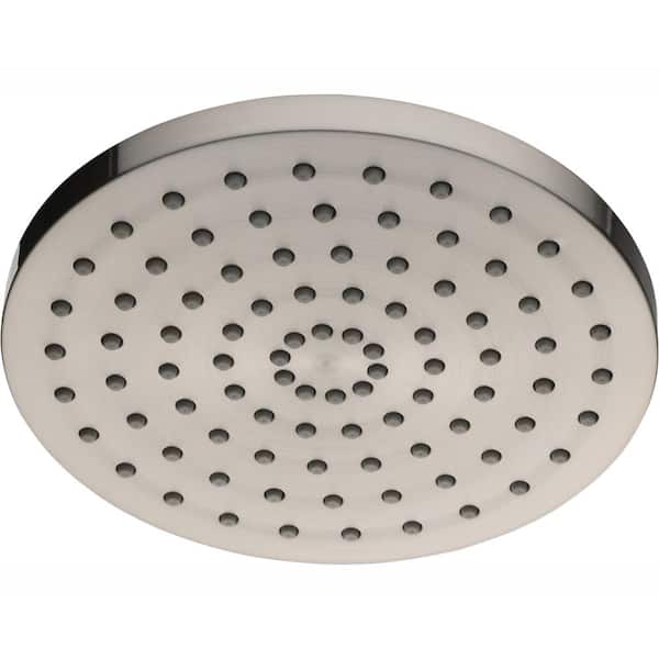 Photo 1 of 1-Spray 8 in. Single Wall Mount Fixed Shower Head in Brushed Nickel