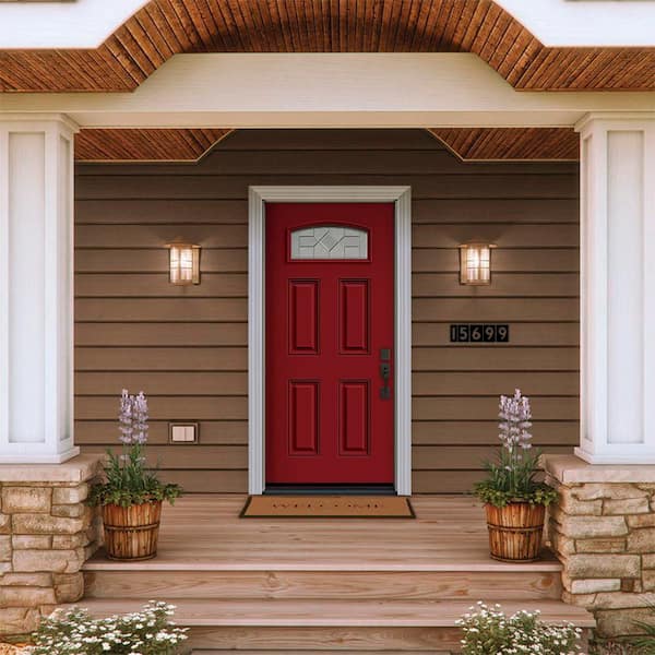 JELD-WEN 36 in. x 80 in. Left-Hand/Inswing Camber Top Caldwell
