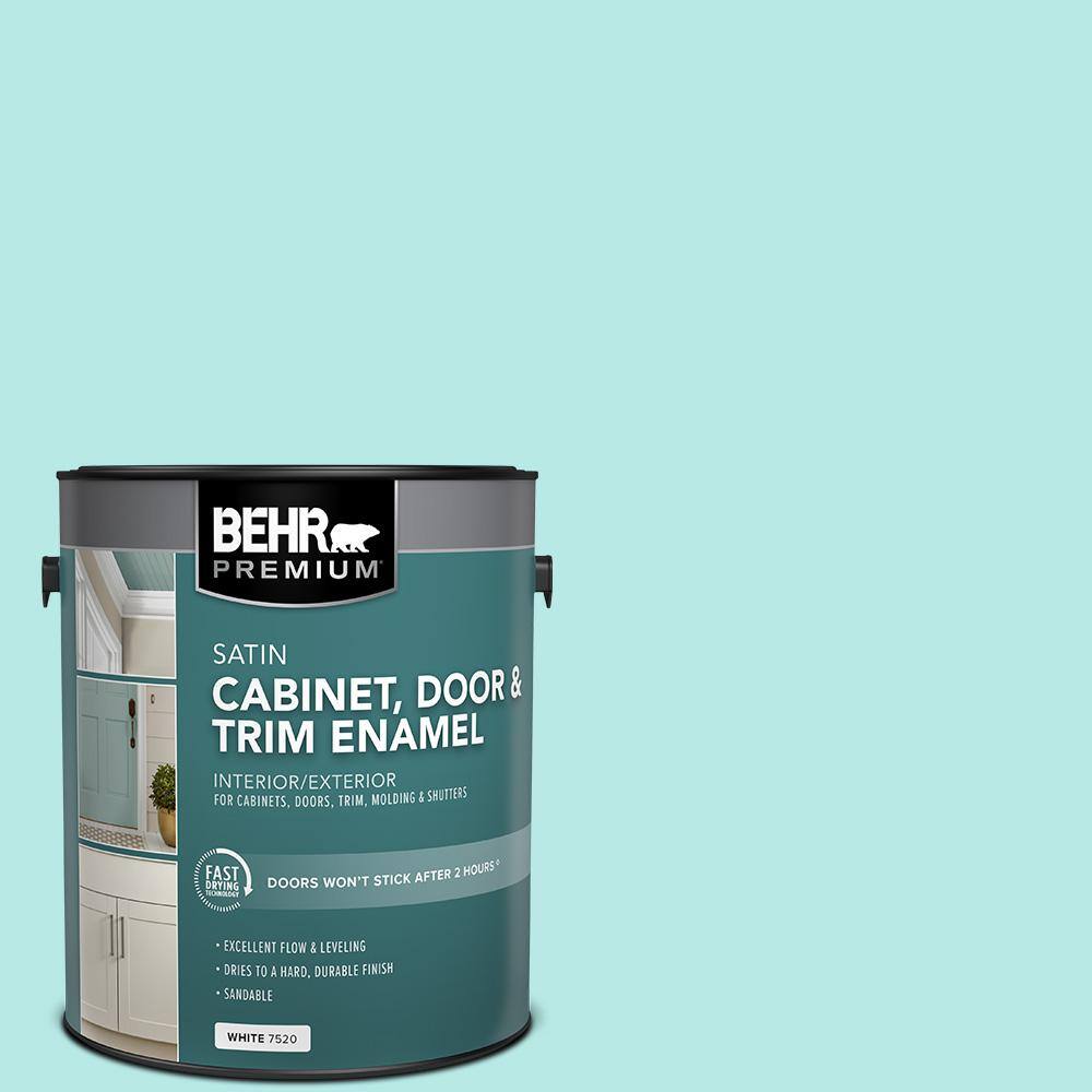 1 gal. #P450-2 Tahitian Breeze Satin Enamel Interior/Exterior Cabinet, Door & Trim Paint