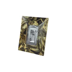4 in. x 6 in. Gold and Brown Resin Rectangular Picture Frame with Tigers Eye Finish