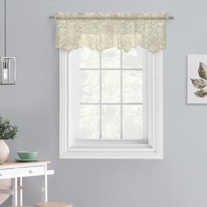 Limoges Rod Pocket Valance Flat in. Ivory 55 x 15 Sheer- in.cludes One Valance