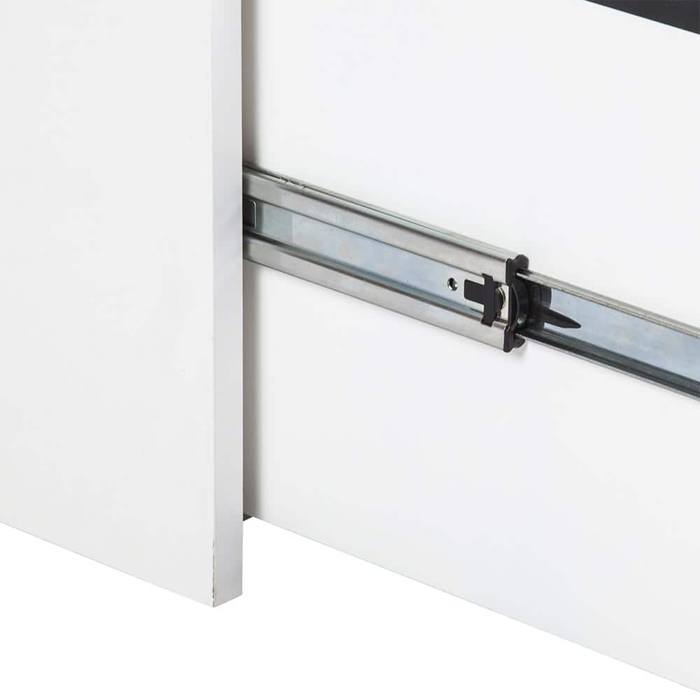 White Woodgrain 4-Drawer Lockable Lateral File Cabinet