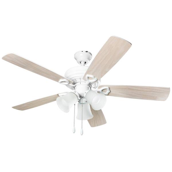 White Wood Ceiling Fan With Light Kit 