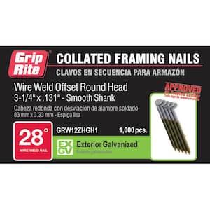 3-1/4 in. x 0.131 in. Hot Dipped Galvanized Smooth Shank Framing Nails (1,000-Per Box)