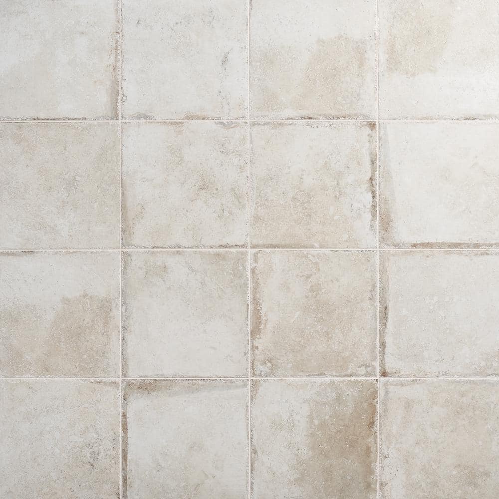 12" x 12" Beige Porcelain Stone Look Wall & Floor Tile
