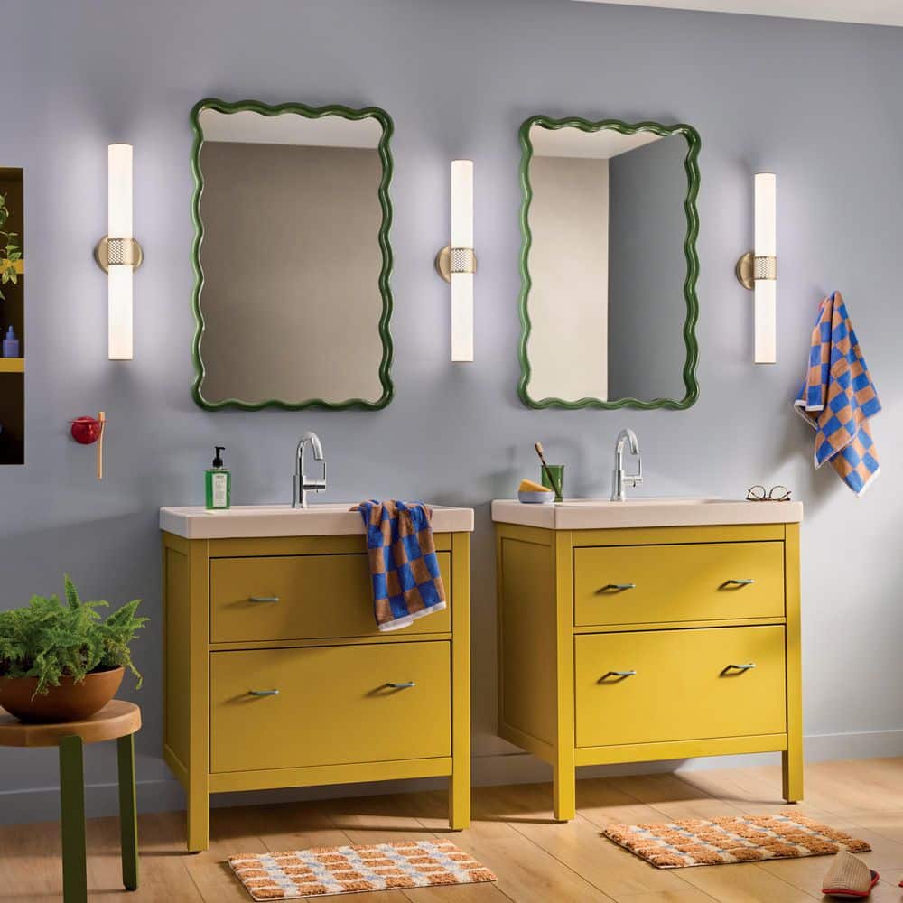 Sashi 24.25 in. Bath Bar Medium LED Vanity Light with White Glass in Champagne Bronze price history on PriceWatchPro