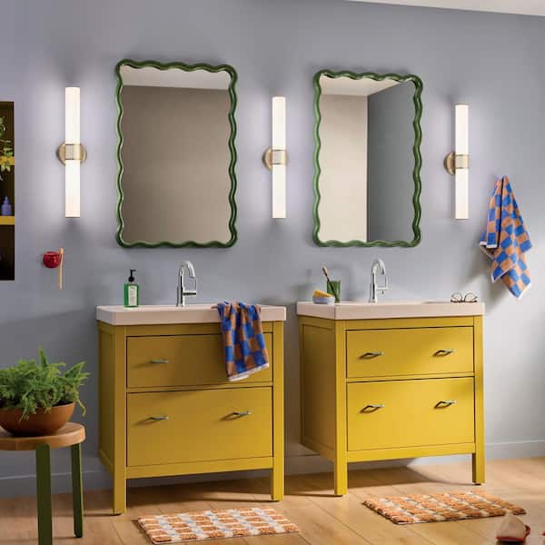 KICHLER Sashi 24.25 in. Bath Bar Medium LED Vanity Light with White Glass in Champagne Bronze