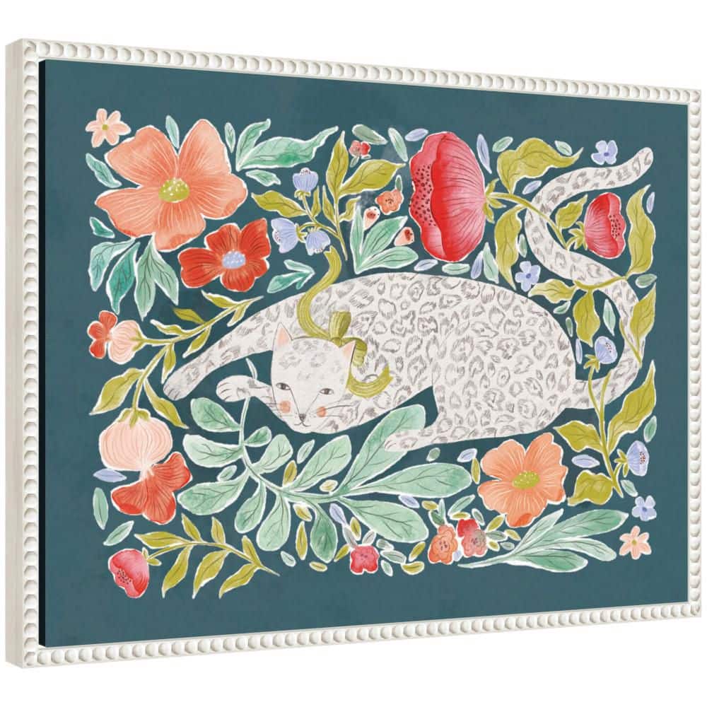 "Sylvie ""JL Floral Cat"" by Jill Labieniec Cat Framed Art Print 18 in. x 24 in." price history on PriceWatchPro