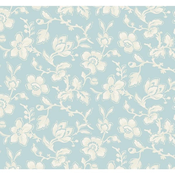 60.75 sq. ft. Summer Sky Bella Vista Floral Paper Unpasted Wallpaper Roll