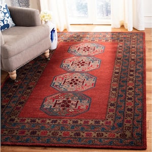 Heritage Red 6 ft. x 6 ft. Square Border Floral Area Rug