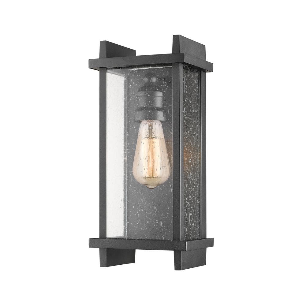 Fallow Black Outdoor Hardwired Lantern Wall Sconce with No Bulbs Included