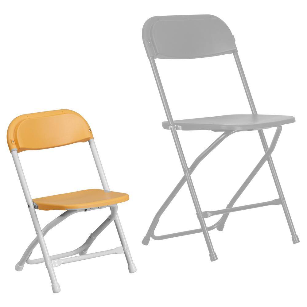 Kids Yellow Plastic and Metal Folding Chair