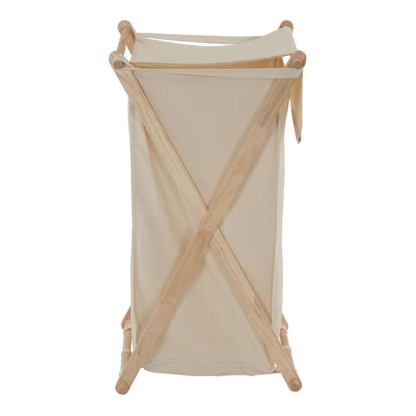 Household Essentials Collapsible Wood X-Frame Laundry Hamper with