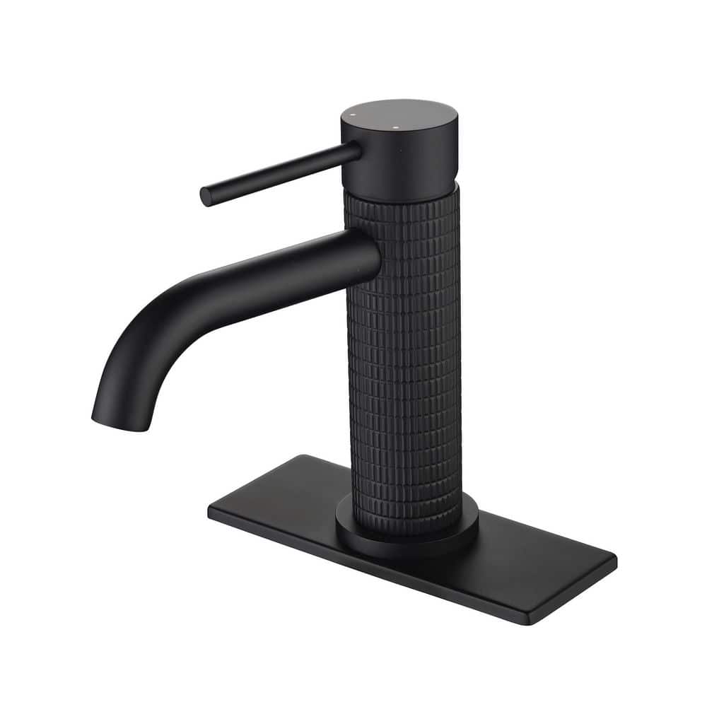 Single Handle Single Hole Bathroom Faucet with Deckplate Deck Mount Brass Vanity Sink Taps in Matte Black price history on PriceWatchPro