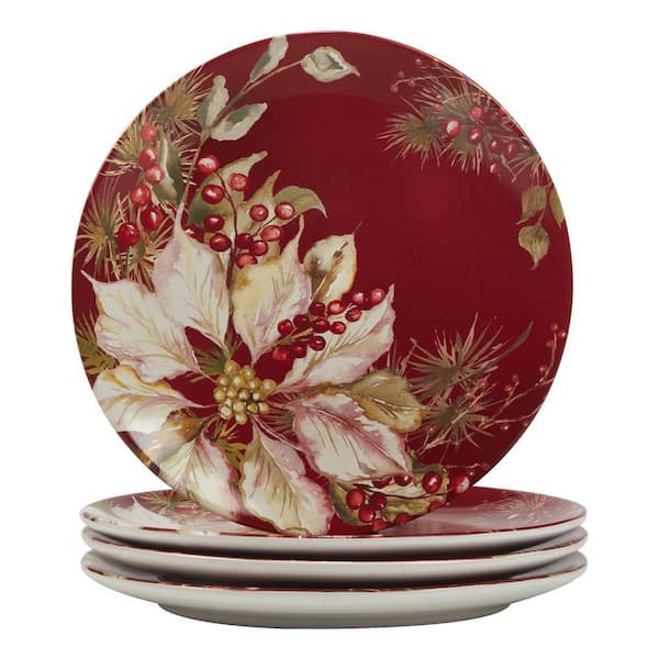 Certified International Winters Joy Assorted Colors Dinner Plate (Set of 4)