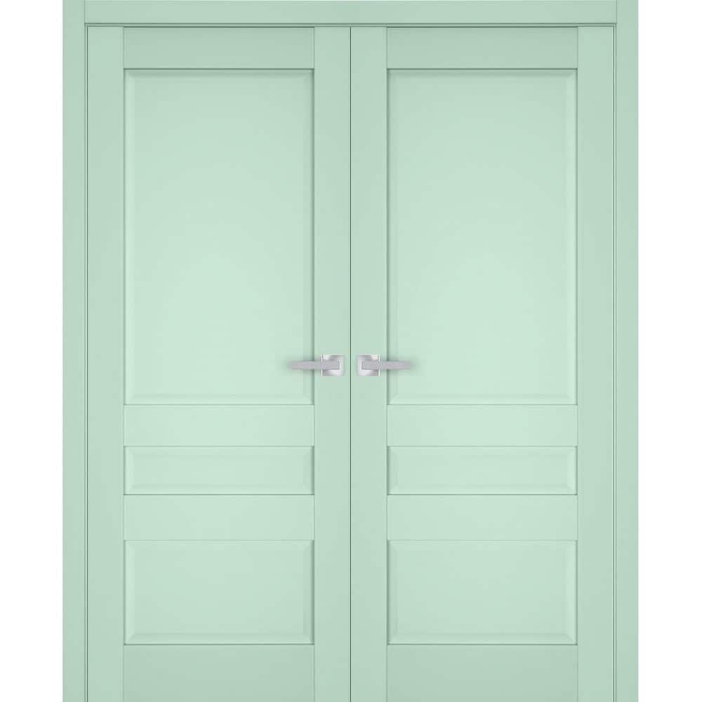 48 in. x 80 in. 2 Panel Oliva Finished Solid Wood Sliding Door with Hardware price history on PriceWatchPro