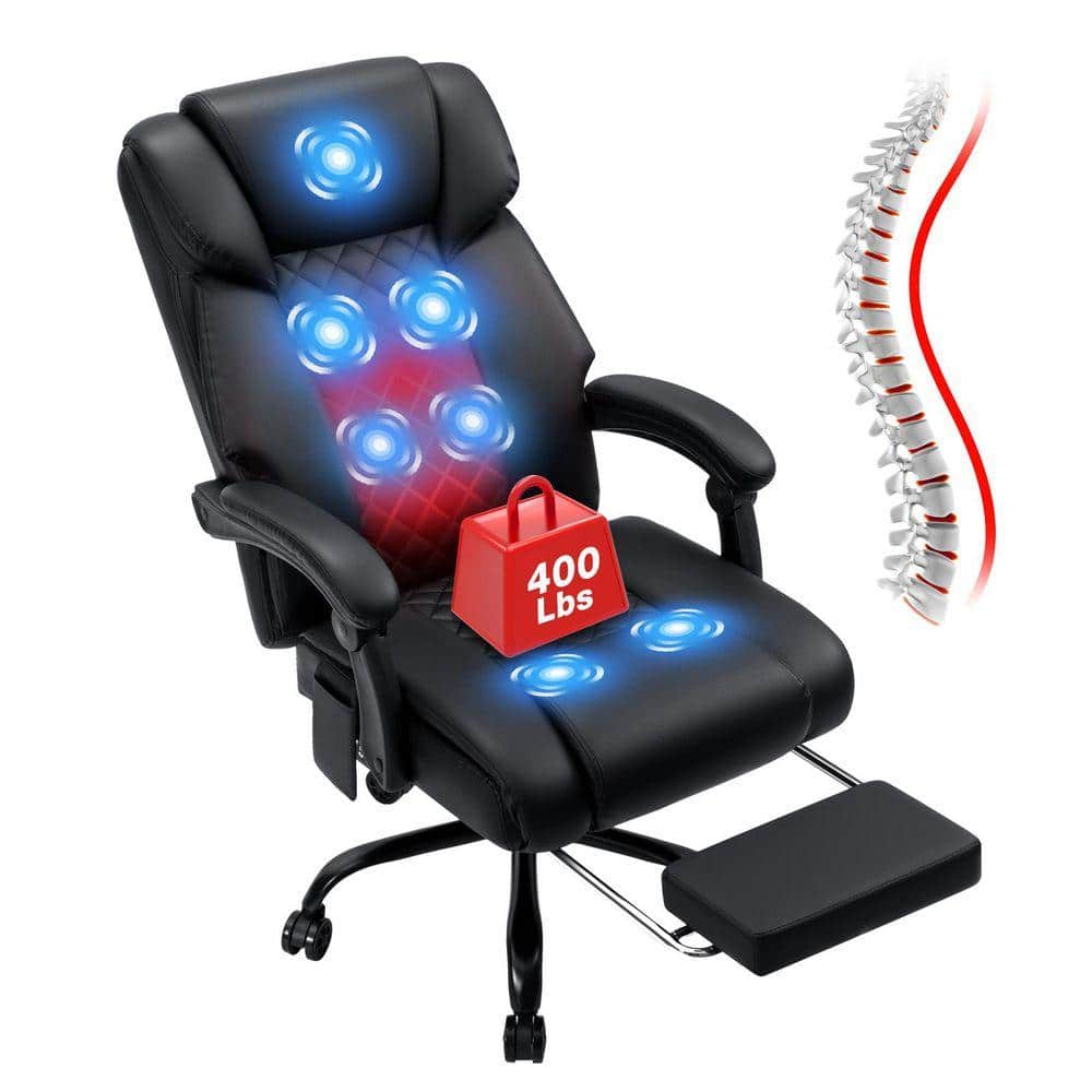 Hoffree Faux Leather Ergonomic Heated Executive Office Chair with ...